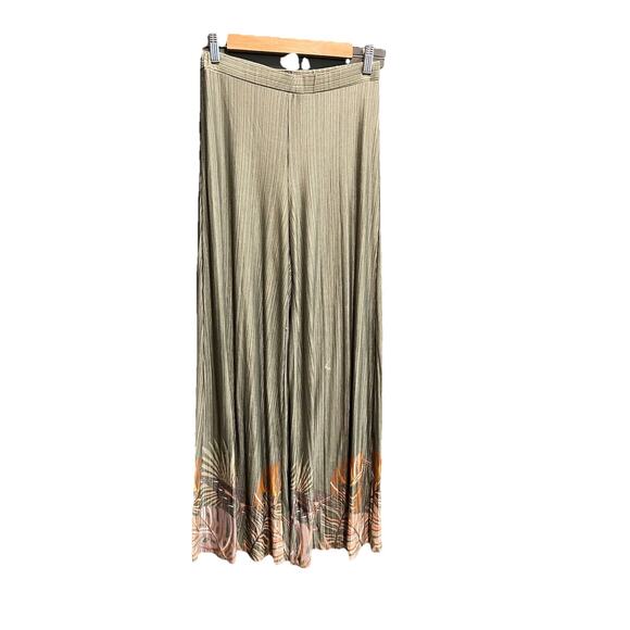 FARM Rio Pants - FARM Rio for Anthropologie Green Stripe Print Wide Leg Women's Pants Size XS